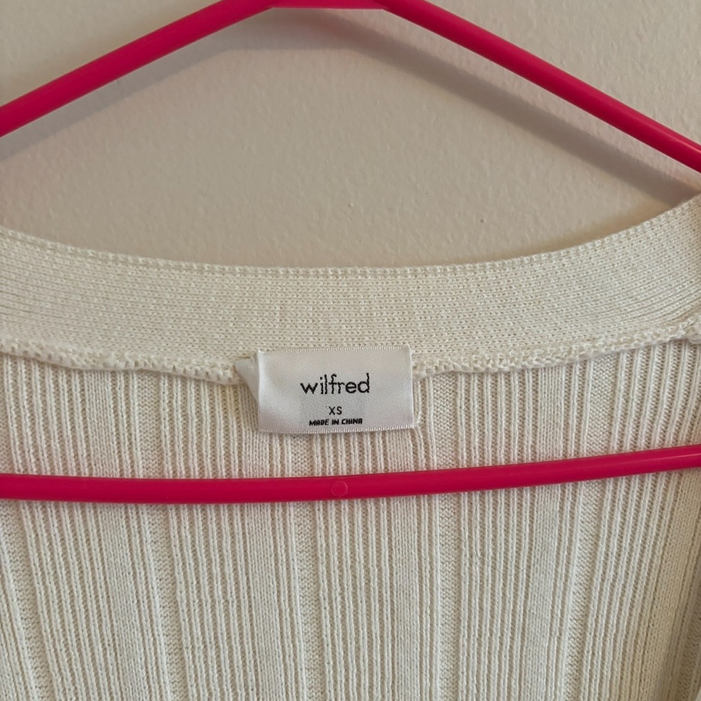 Cream Ribbed Cardigan - Picture 2 of 4
